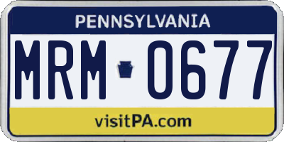 PA license plate MRM0677