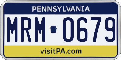 PA license plate MRM0679
