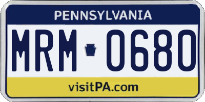 PA license plate MRM0680