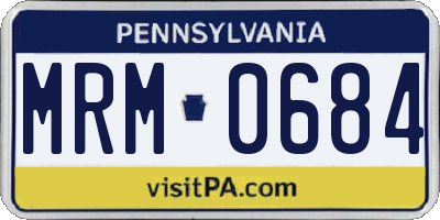 PA license plate MRM0684