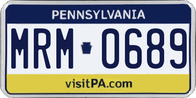 PA license plate MRM0689