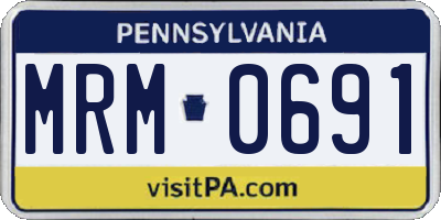PA license plate MRM0691