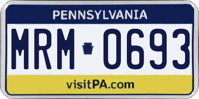 PA license plate MRM0693