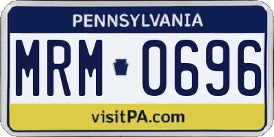 PA license plate MRM0696