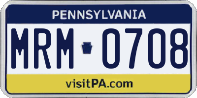 PA license plate MRM0708
