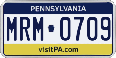 PA license plate MRM0709