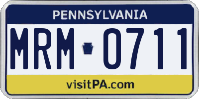 PA license plate MRM0711