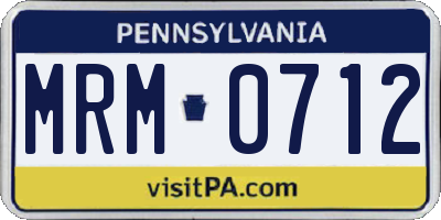 PA license plate MRM0712