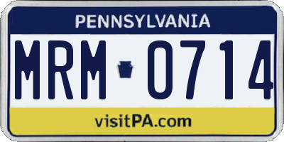 PA license plate MRM0714