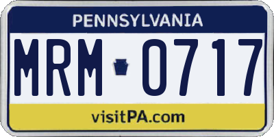 PA license plate MRM0717