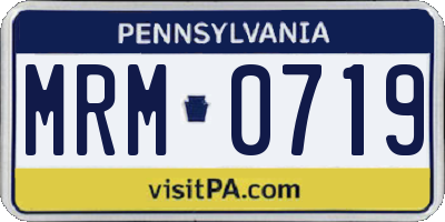 PA license plate MRM0719