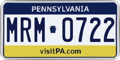 PA license plate MRM0722