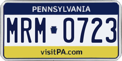 PA license plate MRM0723