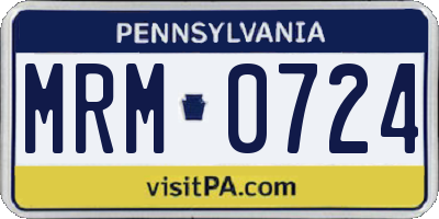 PA license plate MRM0724