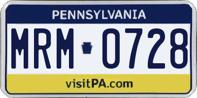 PA license plate MRM0728