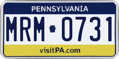PA license plate MRM0731