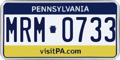 PA license plate MRM0733