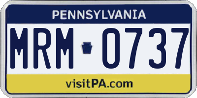 PA license plate MRM0737