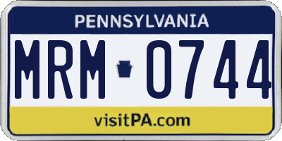 PA license plate MRM0744