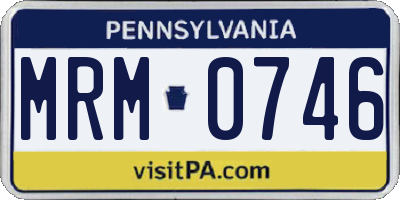 PA license plate MRM0746