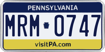 PA license plate MRM0747