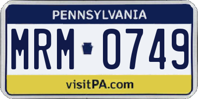 PA license plate MRM0749