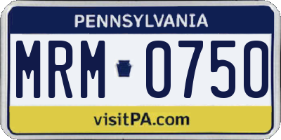 PA license plate MRM0750