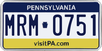 PA license plate MRM0751
