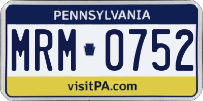 PA license plate MRM0752