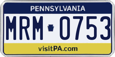 PA license plate MRM0753