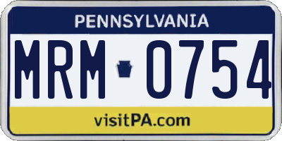 PA license plate MRM0754
