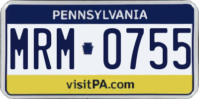 PA license plate MRM0755