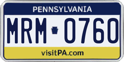 PA license plate MRM0760
