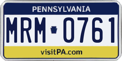 PA license plate MRM0761