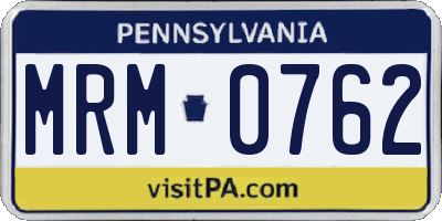 PA license plate MRM0762