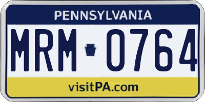 PA license plate MRM0764