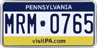 PA license plate MRM0765