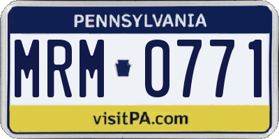 PA license plate MRM0771