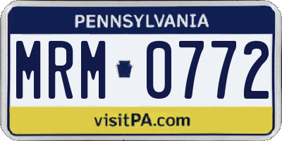 PA license plate MRM0772