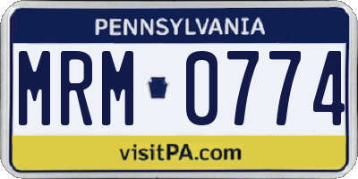 PA license plate MRM0774