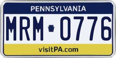 PA license plate MRM0776