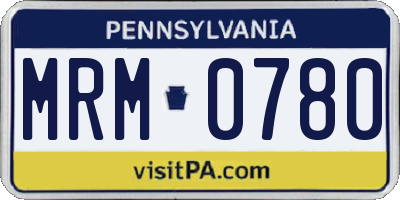 PA license plate MRM0780