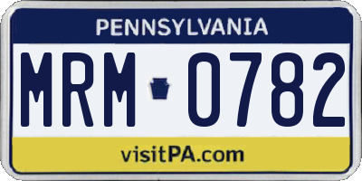 PA license plate MRM0782