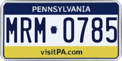 PA license plate MRM0785