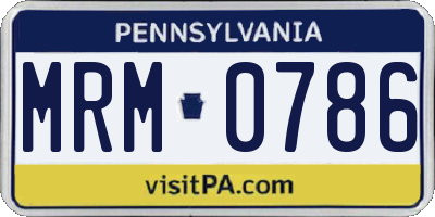 PA license plate MRM0786