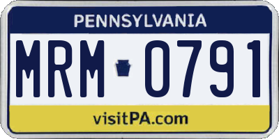 PA license plate MRM0791