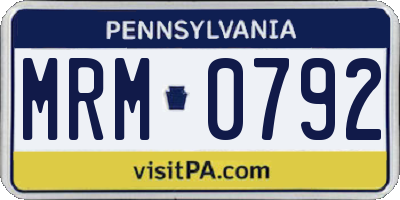 PA license plate MRM0792