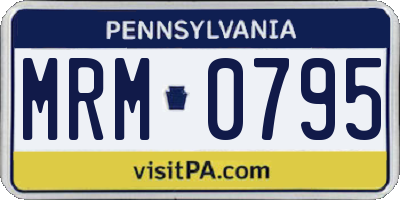 PA license plate MRM0795