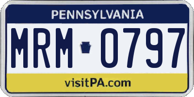 PA license plate MRM0797