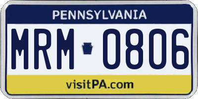 PA license plate MRM0806